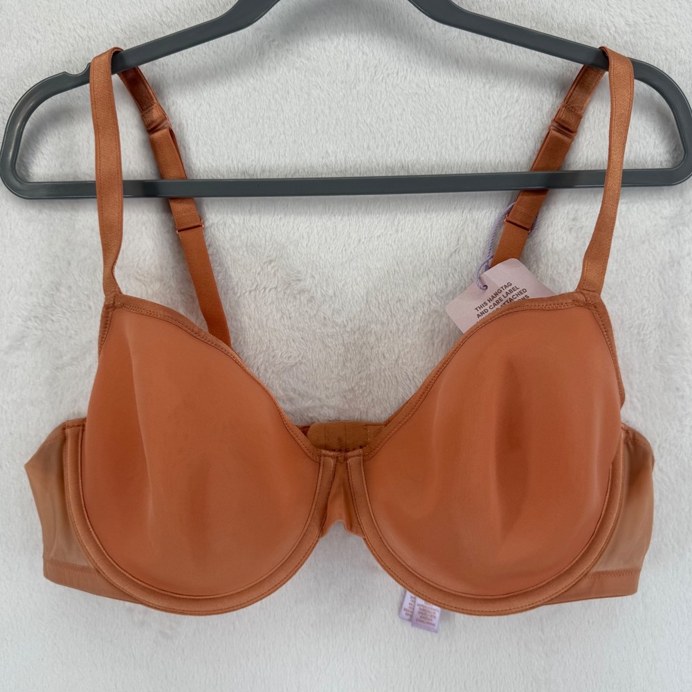 Savage X Fenty by Rihanna Sheer X Demi Bra 40DD Orange Lingerie New With Tags
